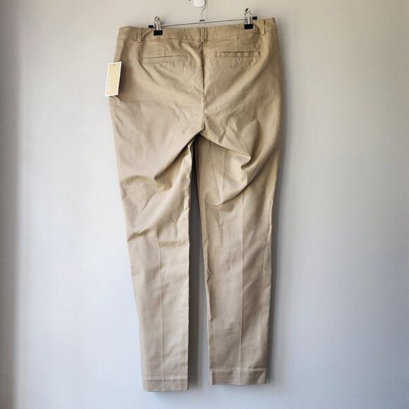 Michael Kors Ankle Length Pants | Women's 8 | Light Tan Zip Pockets Cotton Blend - Picture 4 of 7